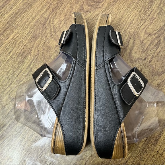 Flexus Anatomic Black Leather Sandals Size 41 - Picture 5 of 11